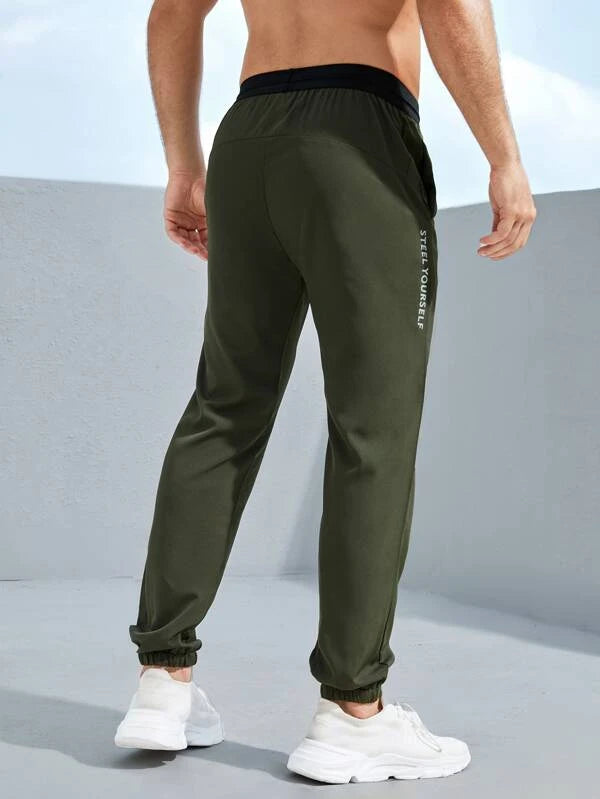 Men Slogan Graphic Sports Pants