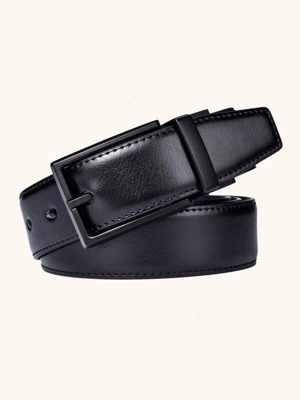 1pc Men Rectangle Buckle Casual Belt For Daily Decoration