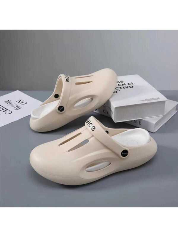 Men's Hollow Shoes Outdoor Slippers Thick Outsole Anti-slip Breathable Sandals Beach Indoor Hole Shoes Pool Comfortable Fashion Slippers