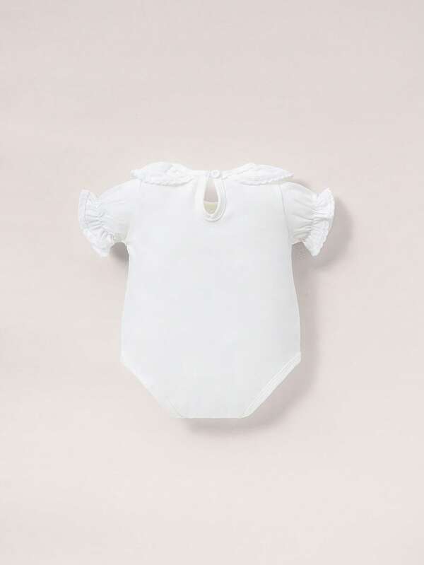 Baby Ruffle Trim Flounce Sleeve Bodysuit