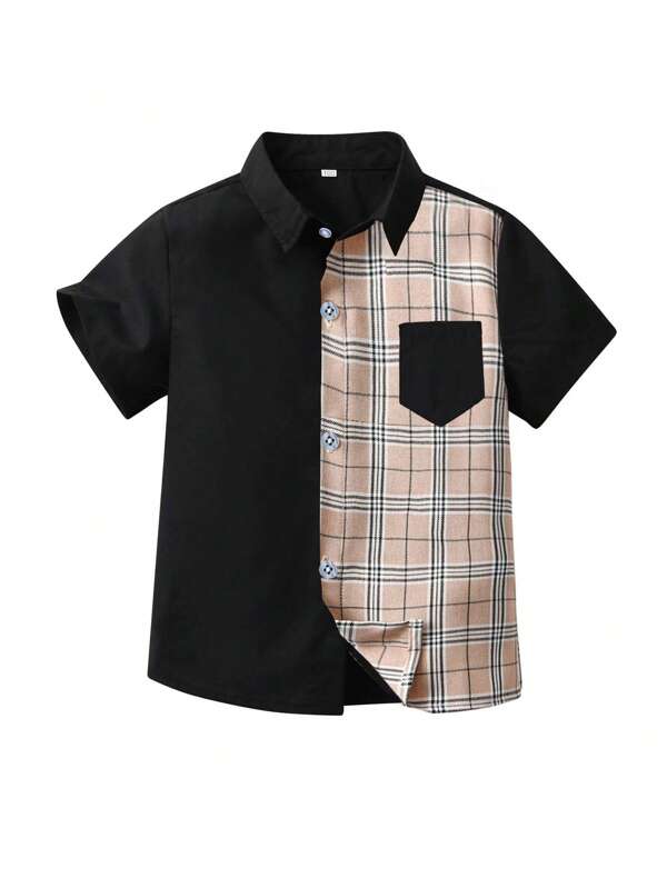 Toddler Boys Plaid Print Shirt