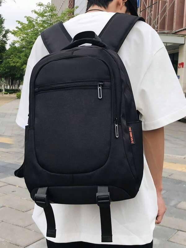 Men Minimalist Medium Laptop Backpack Black