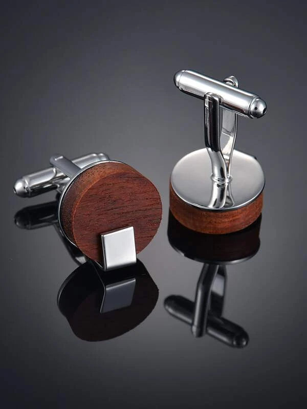 Fashionable and Popular Men Round Cufflinks Copper for Jewelry Gift and for a Stylish Look