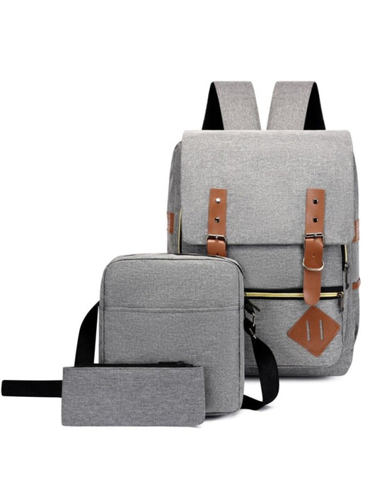 3pcs Bag Set New Backpack Travel Computer Backpack Oxford Schoolbag Crossbody Bag Coin Purse