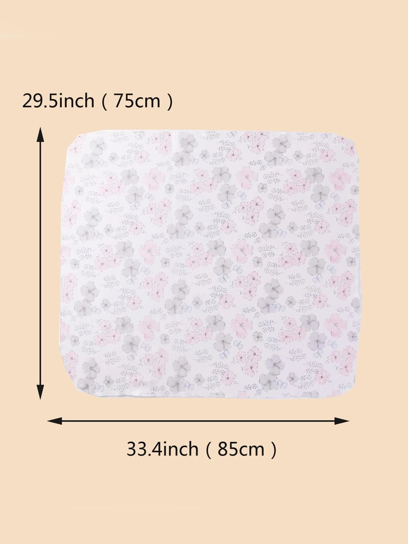 1pc Baby Flower Pattern Swaddling Blanket & 1pc Headband