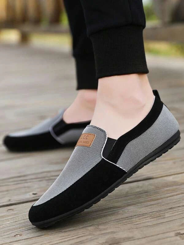 Men Letter Patch Decor Casual Loafers, Leisure Driving Loafers