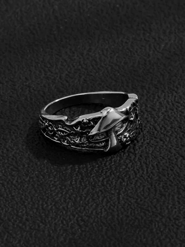 Fashionable and Popular Men Mushroom Decor Ring Alloy for Jewelry Gift and for a Stylish Look