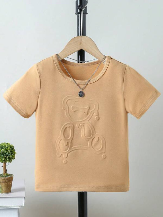 Toddler Boys Bear Embossed Tee