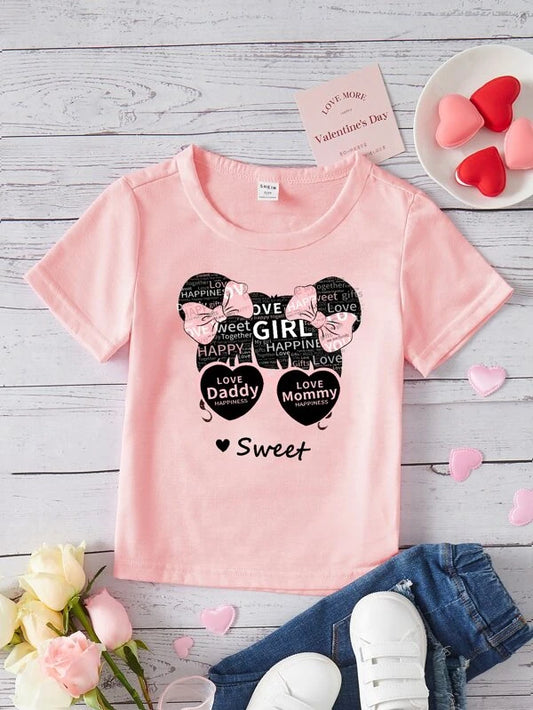 Toddler Girls Heart & Letter Graphic Tee
