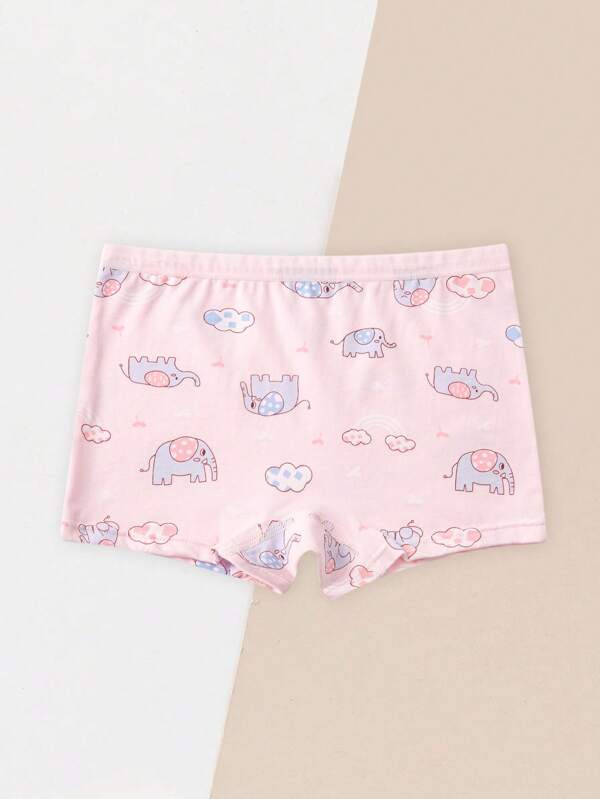 Toddler Girls 3pcs Cartoon Graphic Boxer Brief