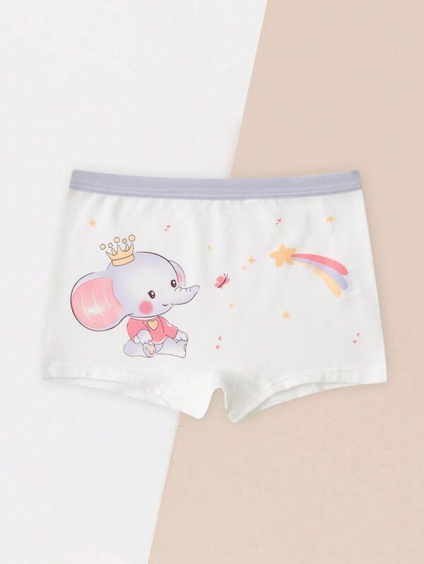 Toddler Girls 3pcs Cartoon Graphic Boxer Brief