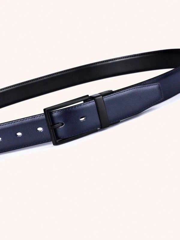 1pc Men Rectangle Buckle Casual Belt For Daily Decoration