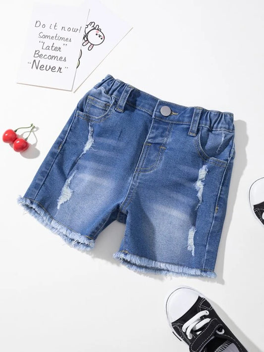 Toddler Boys Ripped Raw Hem Denim Shorts