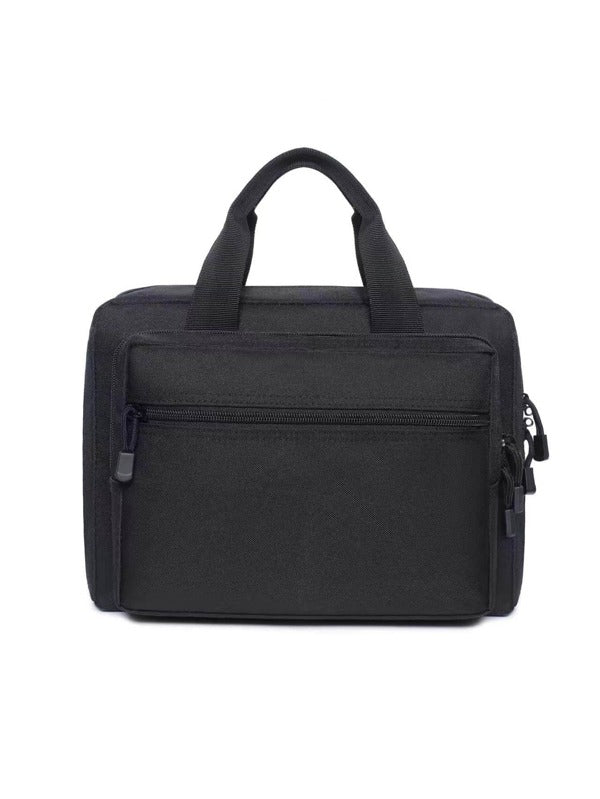 Black Minimalist Men's Portable Briefcase Handbag