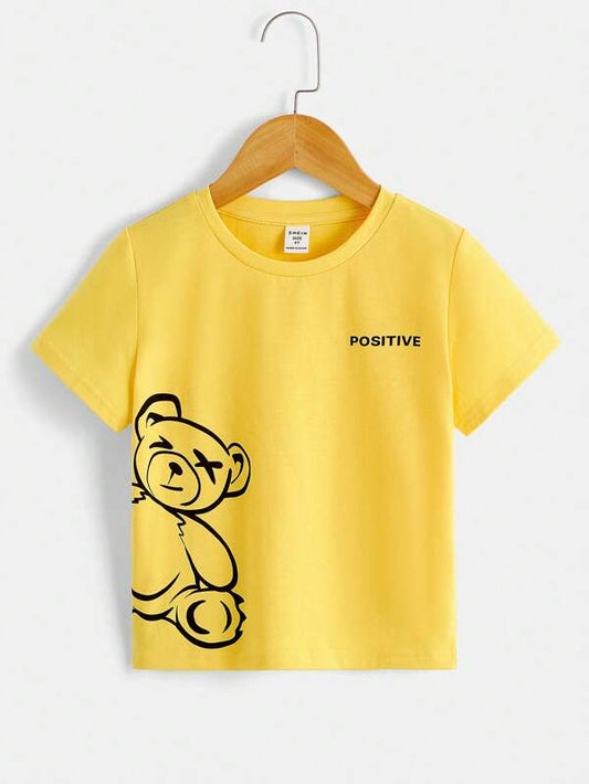 Toddler Boys Bear & Letter Graphic Tee