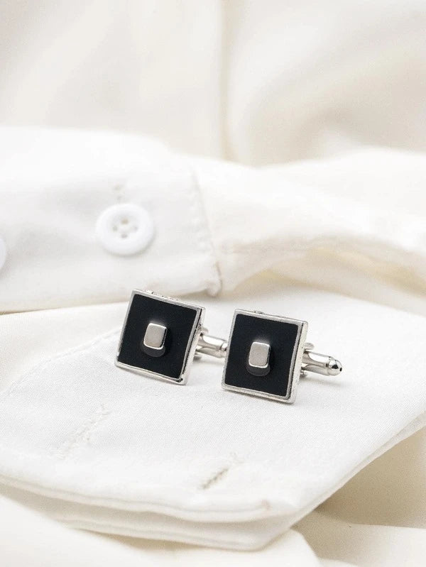 1Pair Business Copper Square Cufflinks For Men For Father's Day Gift For A Stylish Look For Party