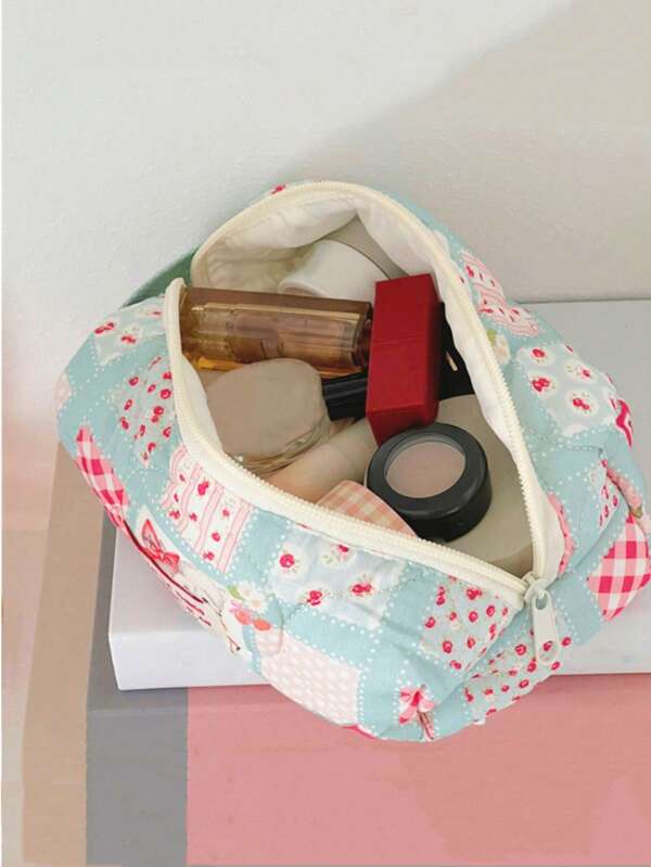 1pc Soft Women Makeup Bag Travel Cartoon Cosmetic Organizer Bag