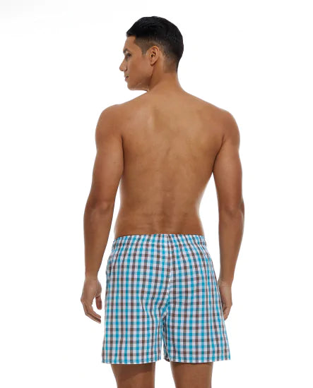 Plaid Boxers with Elastic Waistband