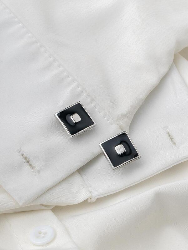 1Pair Business Copper Square Cufflinks For Men For Father's Day Gift For A Stylish Look For Party