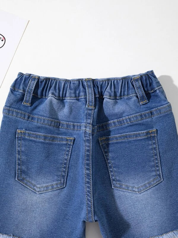 Toddler Boys Ripped Raw Hem Denim Shorts