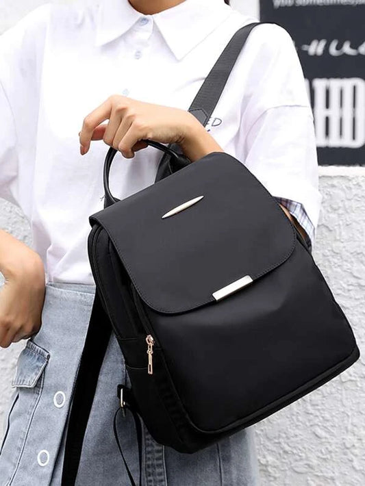 Minimalist Nylon Flap Backpack