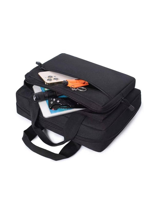 Black Minimalist Men's Portable Briefcase Handbag