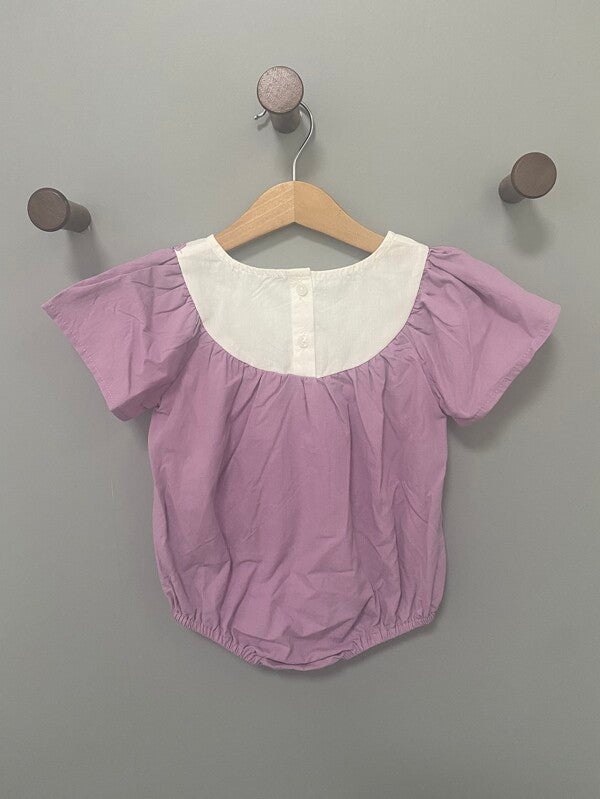 Baby Colorblock Butterfly Sleeve Bodysuit