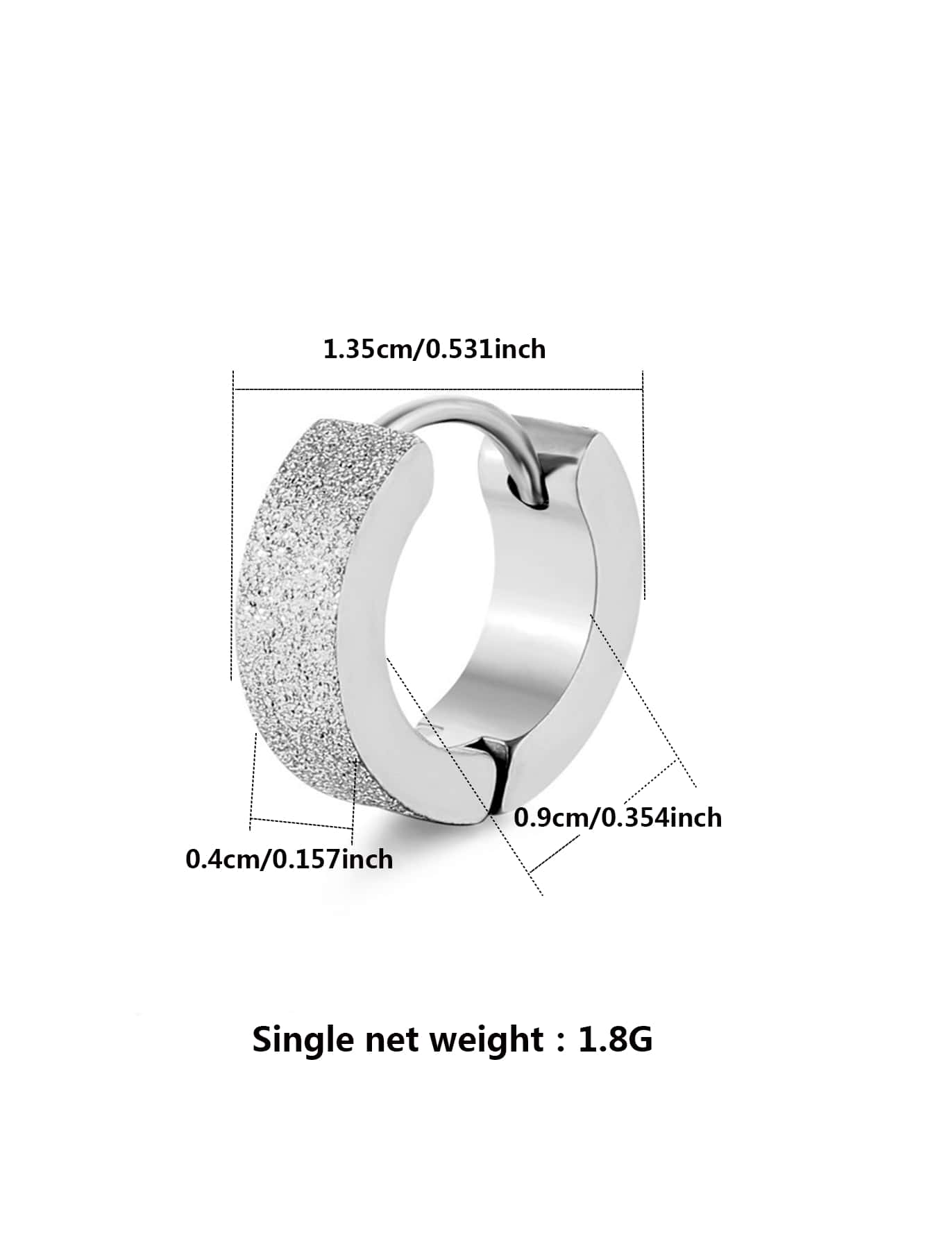 Fashion Stainless Steel Minimalist Textured Hoop Earrings For Women Men For Daily Decoration