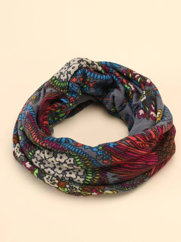 Flower Print Infinity Scarf