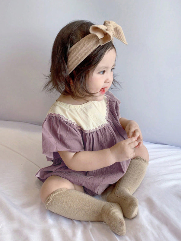 Baby Colorblock Butterfly Sleeve Bodysuit