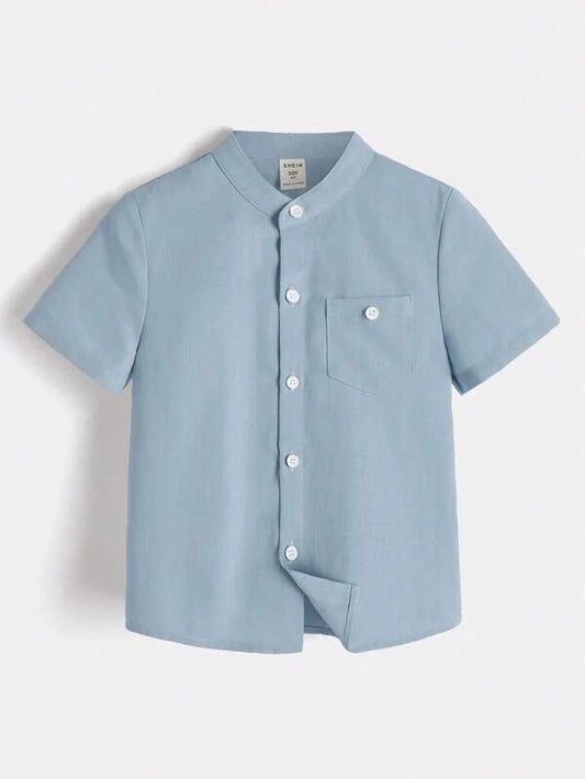 SHEIN Toddler Boys Solid Button Front Shirt