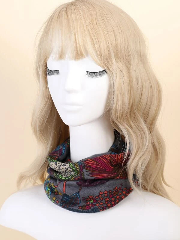 Flower Print Infinity Scarf