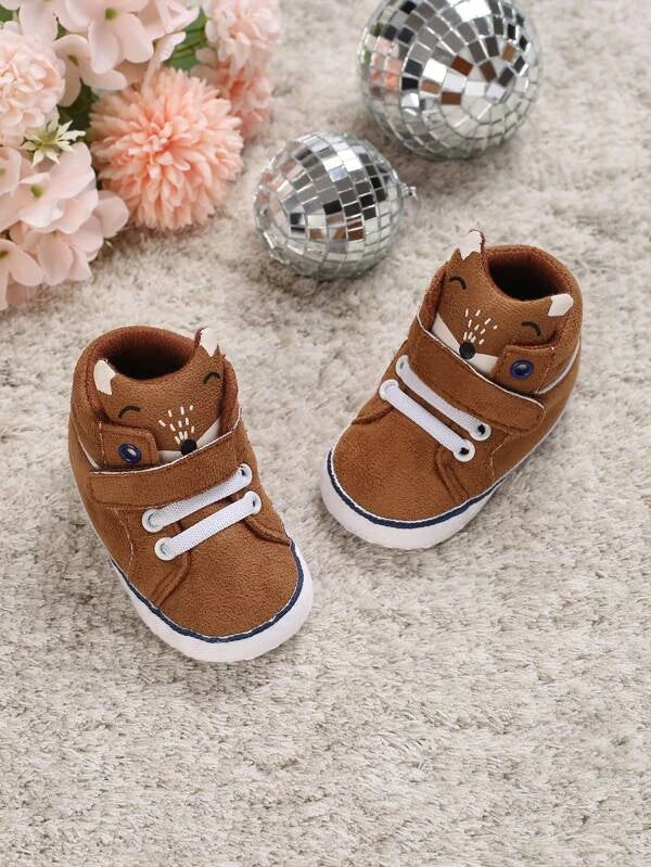 Baby Fox Decor Hook-and-loop Fastener Sneakers