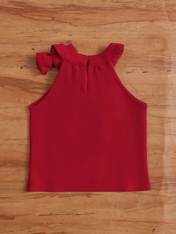 SHEIN Kids EVRYDAY Toddler Girls Bow Detail Halter Top