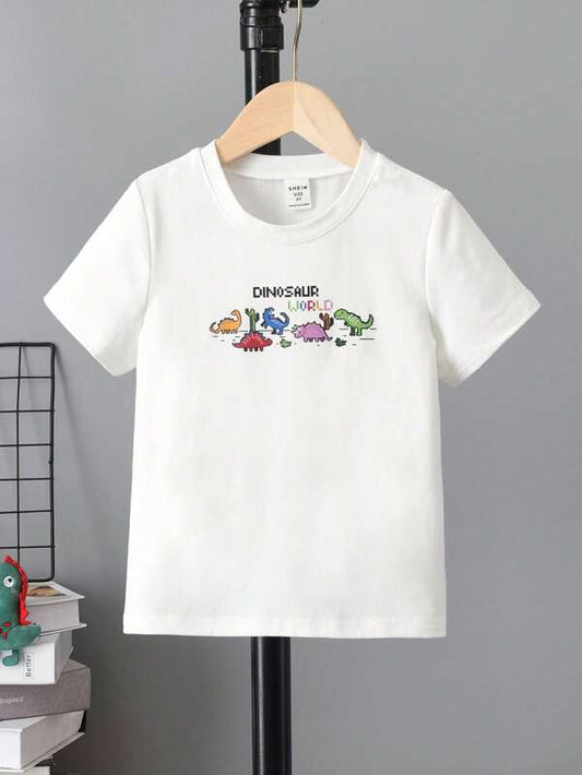 Toddler Boys Dinosaur & Letter Graphic Tee