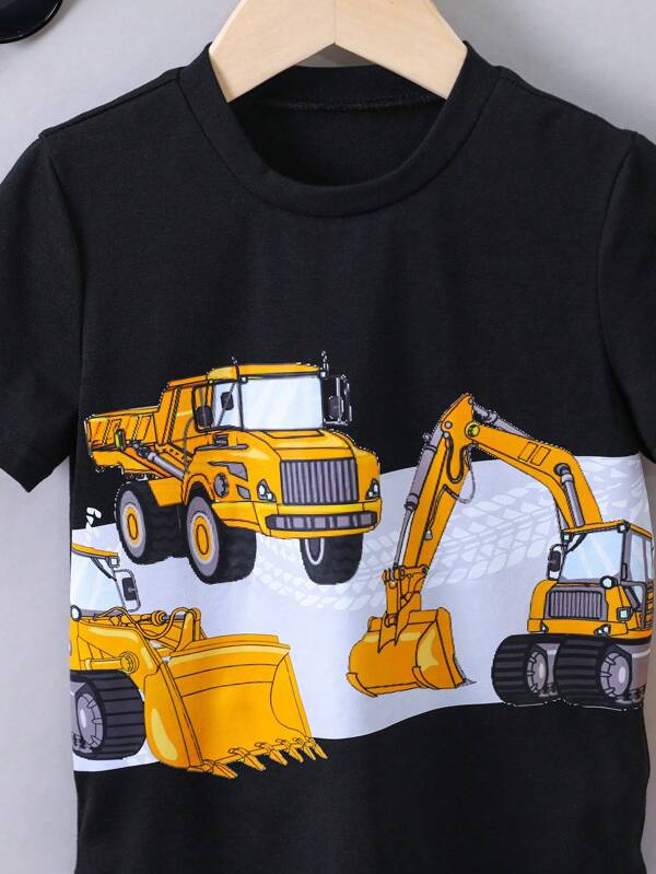 Toddler Boys Excavator Print Tee