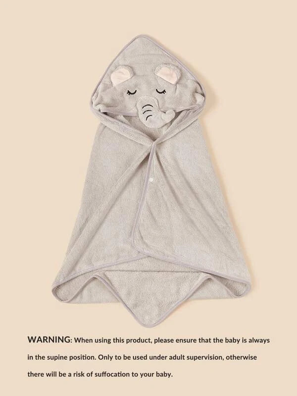 1pc Baby Elephant Design Swaddling Blanket