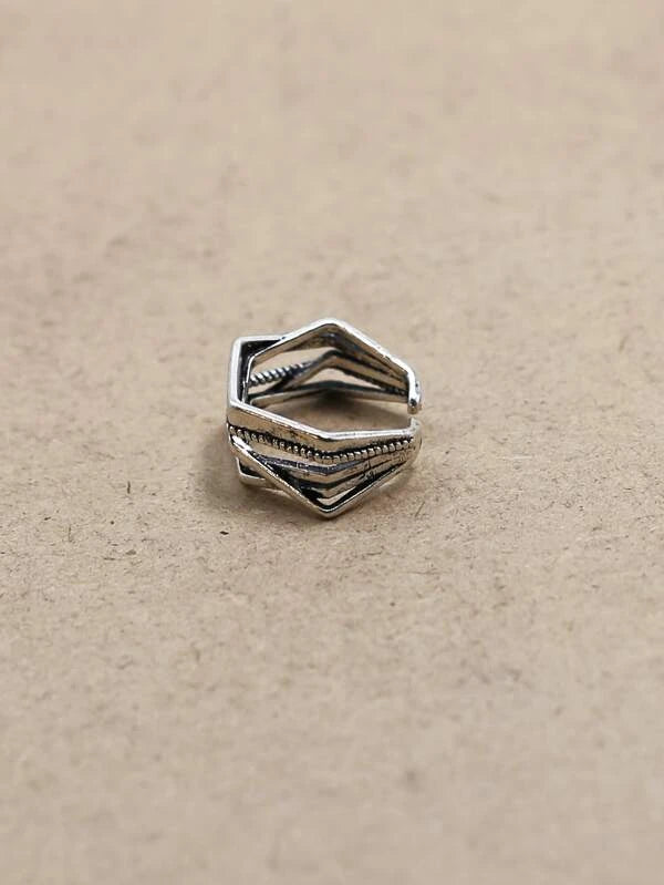 Fashionable and Popular Men Geometric Cuff Ring Alloy for Jewelry Gift and for a Stylish Look