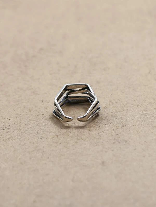 Fashionable and Popular Men Geometric Cuff Ring Alloy for Jewelry Gift and for a Stylish Look