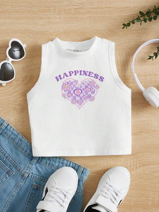 Toddler Girls Heart & Letter Graphic Tank Top