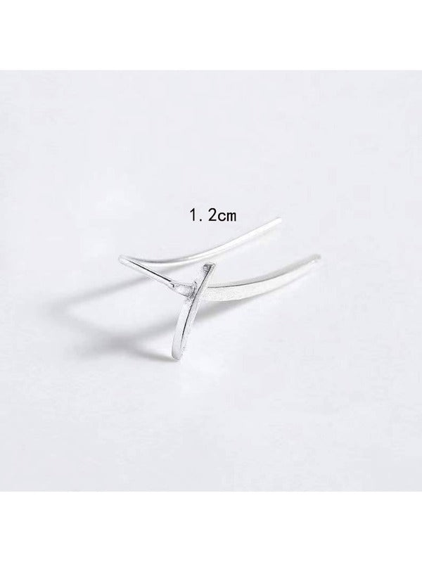 1pair European And American Unisex Trendy Earrings, Geometric Lines Stud Earrings For Women