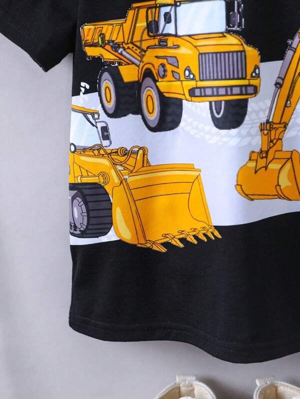 Toddler Boys Excavator Print Tee