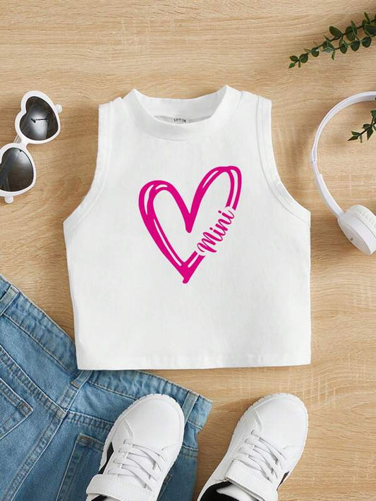 Toddler Girls Heart & Letter Graphic Tank Top