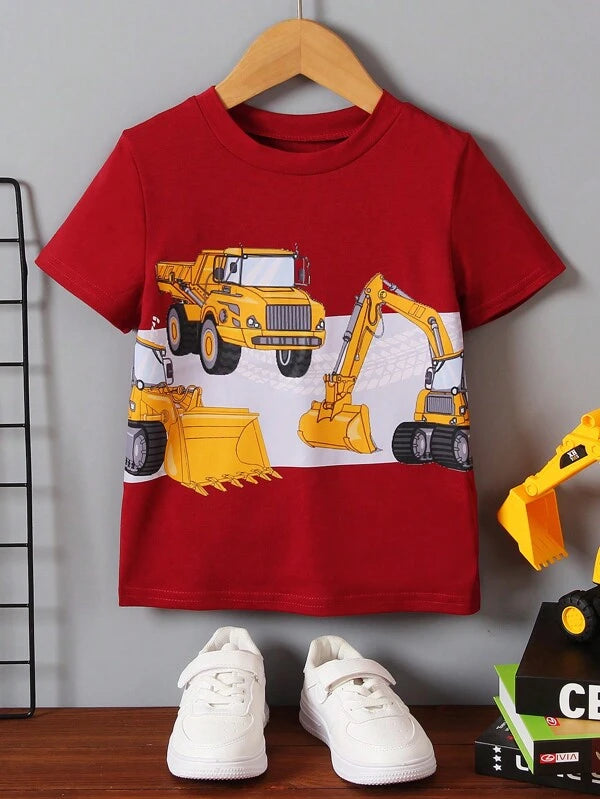 Toddler Boys Excavator Print Tee