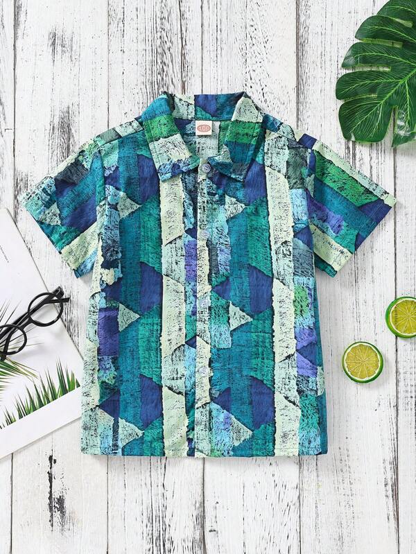 Toddler Boys Geo Print Shirt