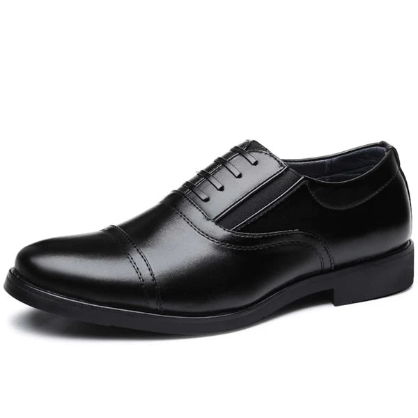 Men's Patchwork Low-cut Slip-on Oxford Shoes With Pu Leather, Concise Formal Shoes For Work