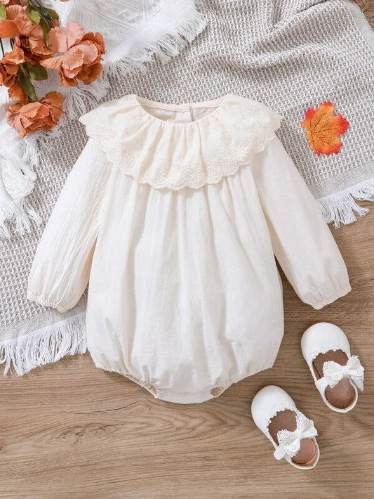 Baby Eyelet Embroidery Scallop Trim Bodysuit