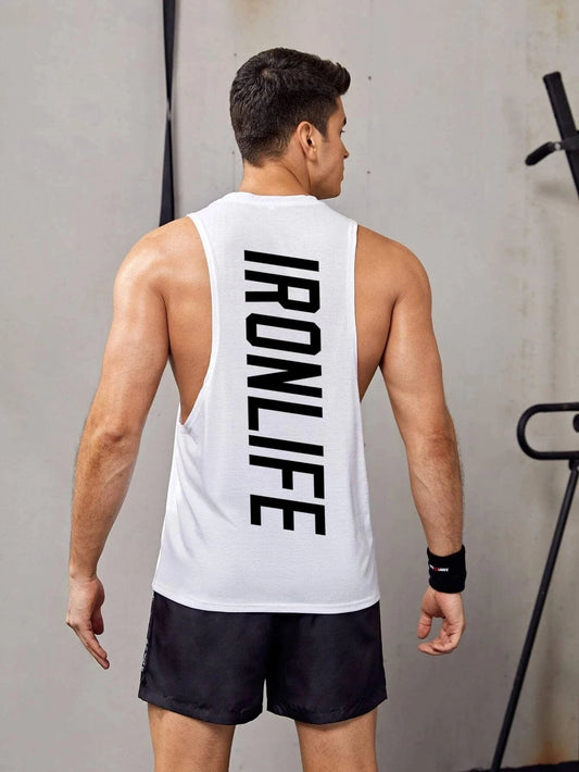 Men Letter Graphic Sports Tank Top