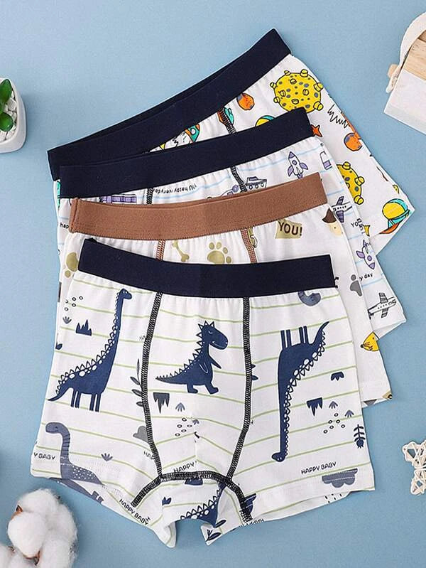 Toddler Boys 4 Pack Cartoon Graphic Boxer Brief