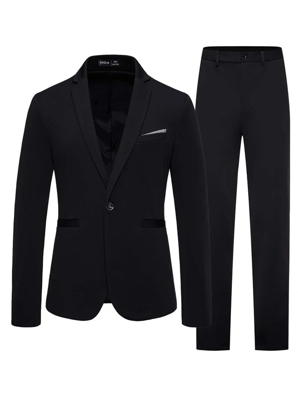 Men Single Button Blazer & Suit Pants